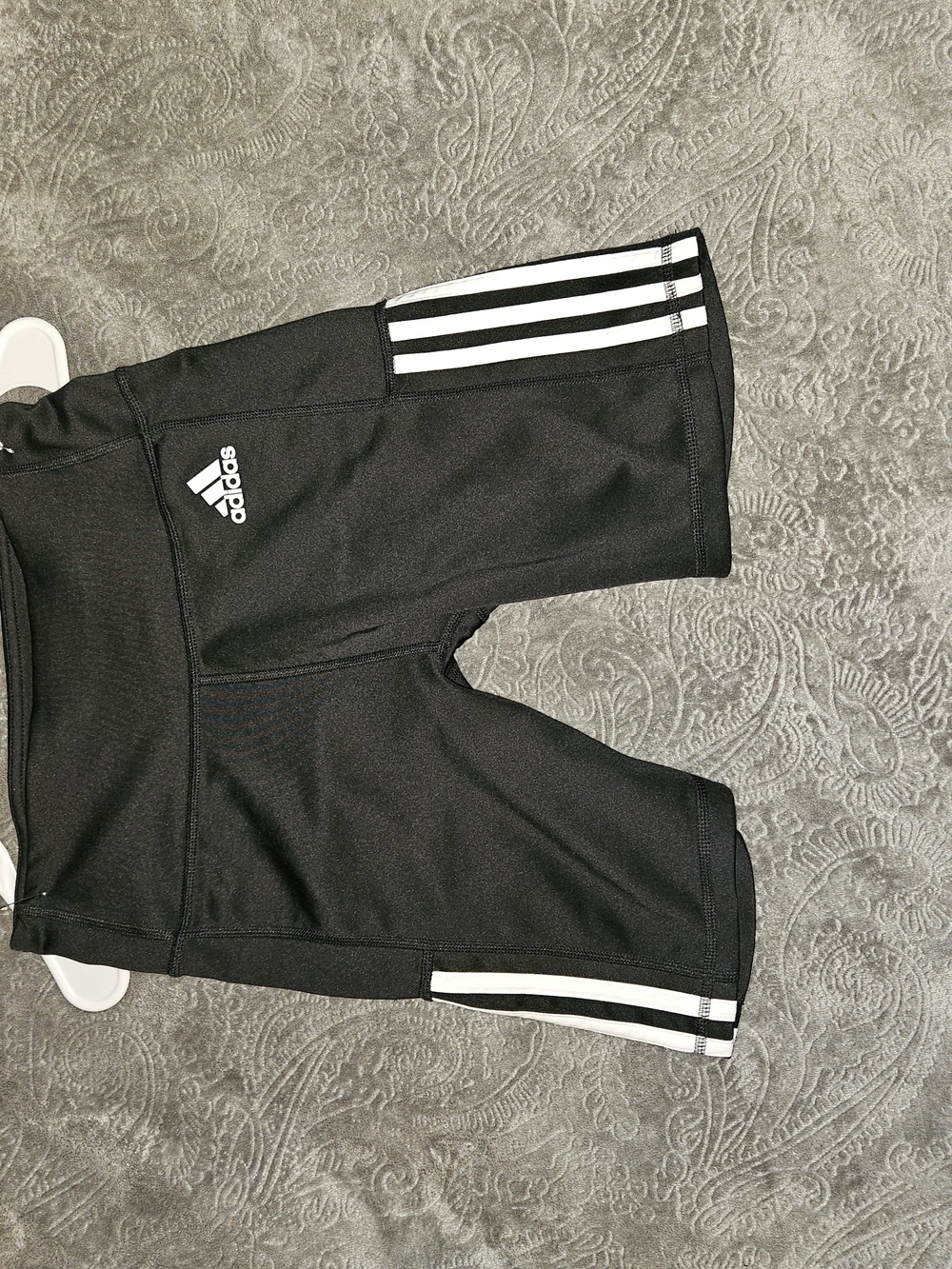 adidas Kids Black Shorts with White Side Stripes